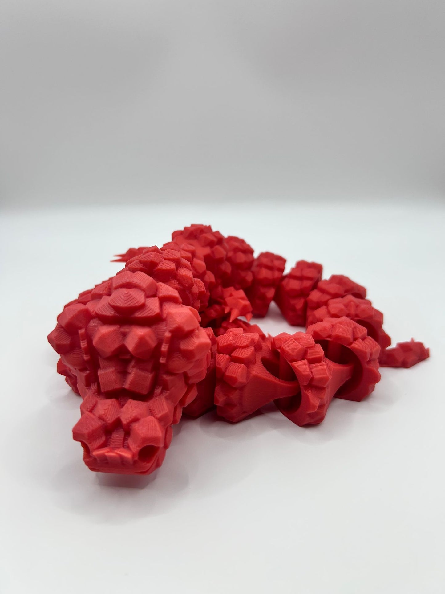 3D Printed Rock Dragon-Articulated Fantasy Model-Poseable & Rugged Design