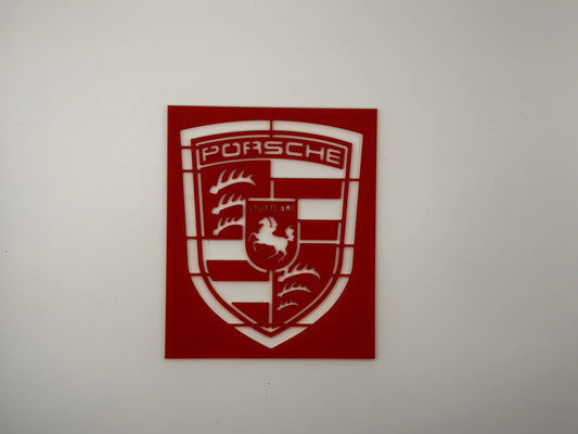 Porsche Carpet Logo Stencil-3D Printed Car Detailing Template for Floor Mats