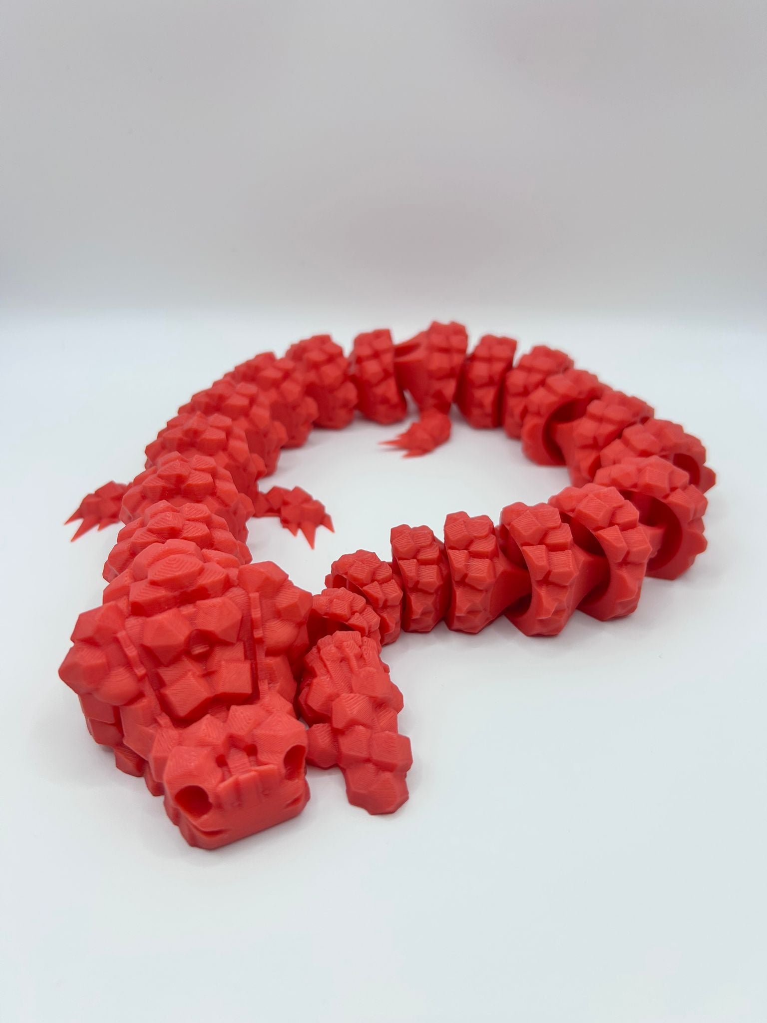 3D Printed Rock Dragon-Articulated Fantasy Model-Poseable & Rugged Design